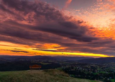 Sunset in the mountains