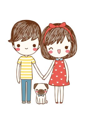 Couple Love Dog