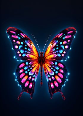 Neon Butterfly Colorful