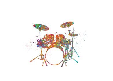 colorful drum set