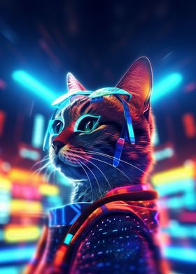 Futuristic Disco Cat