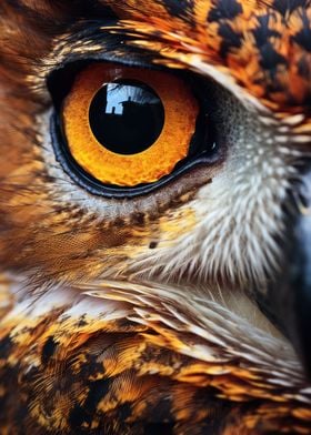 Owl Eye Close Up Shot