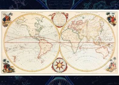 Bowles antique Global map