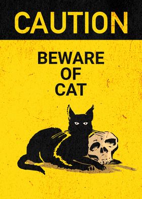 BEWARE OF CAT FUNNY