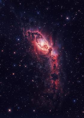 Red nebulae in the space