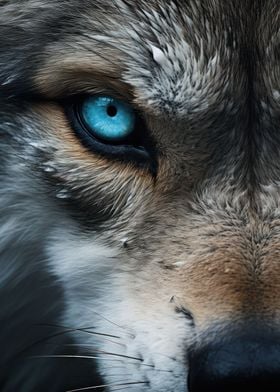 Wolf Eye Close Up Shot