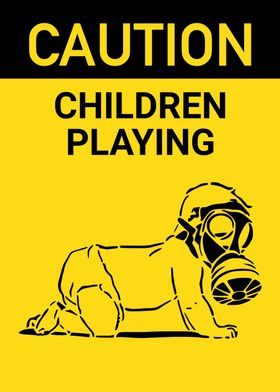 CAUTION GAS MASK