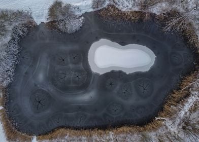 Frozen Lake In Winter