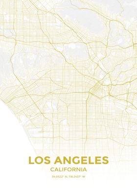 Gold Los Angeles Road Map