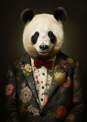 Panda in Boho Suit