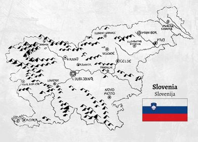 Handdrawn Slovenia Map