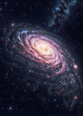 Spiral galaxy in the space