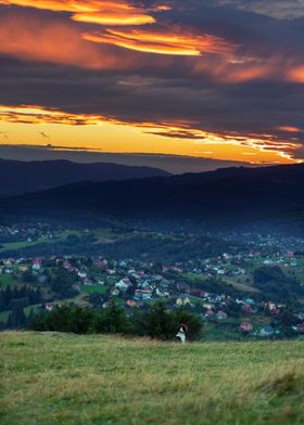 Sunset in the mountains