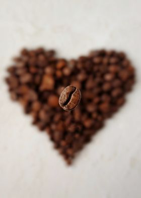 Heart and Coffee Beans