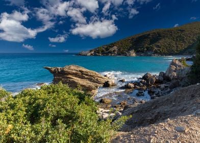 The coast of Euboea island