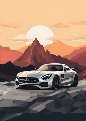 Mercedes AMG GT Sunset Art
