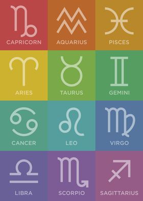 Zodiac Signs Abstract Pop