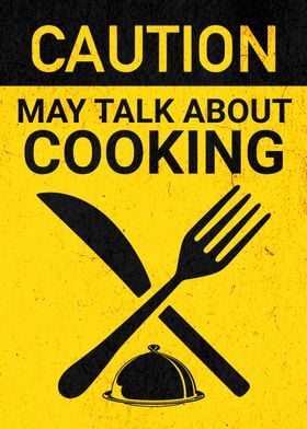 CAUTION COOKING FORK