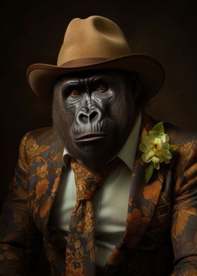 Gorilla in Boho Suit