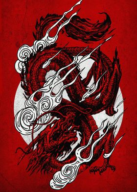 Red Chinese Dragon Beast