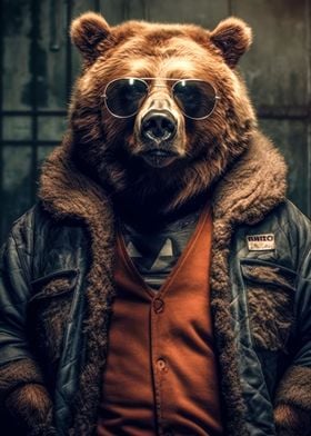 classy grizzly bear