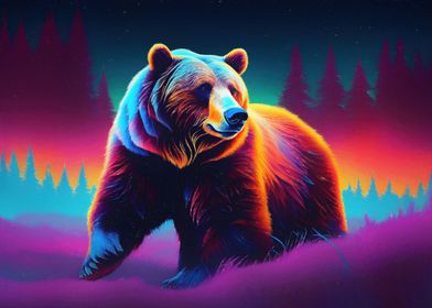 Vaporwave bear