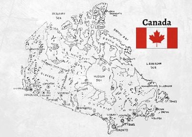 Handdrawn Canada Map