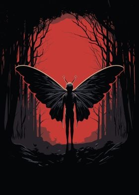 Mothman Cryptid Vector Art