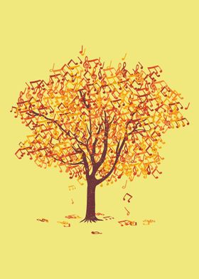 Musical tree music notes