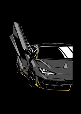 Lambo Black Super Car