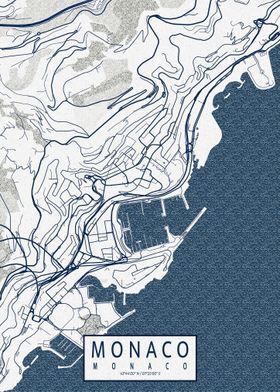 Monaco City Map Coastal