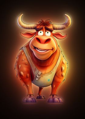 cute cartoon bull