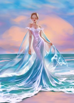 Ocean Dress painting 