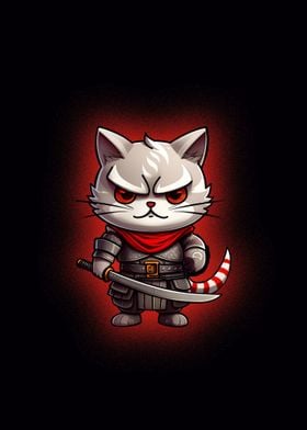 cat samurai japan