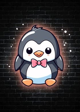 penguin cute neon