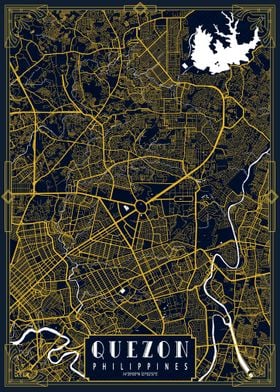 Quezon City Map Gold