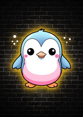 penguin cute neon