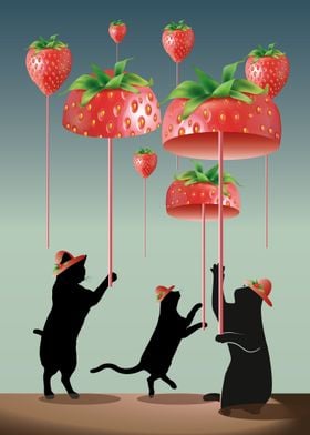 Cats and Strawberries