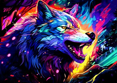 Colorful Wolf