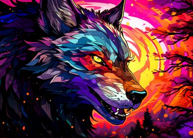 Colorful Wolf