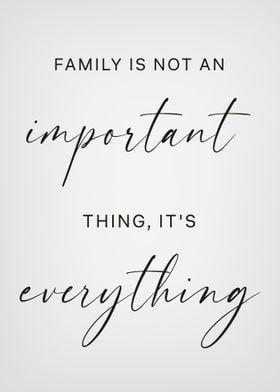 Family is not an important