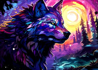 Colorful Wolf