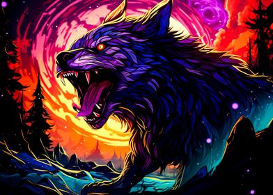 Colorful Wolf