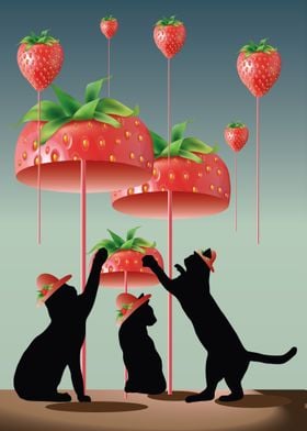 Cats and Strawberries