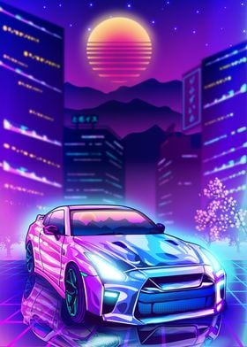 Skyline Gtr R35 Synthwave