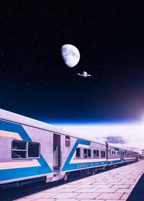Station and train to space