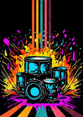 DRUM SET NEON