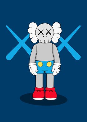 Blue background kaws