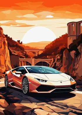 Lamborghini Huracan Sunset