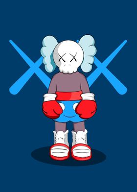 Blue background kaws